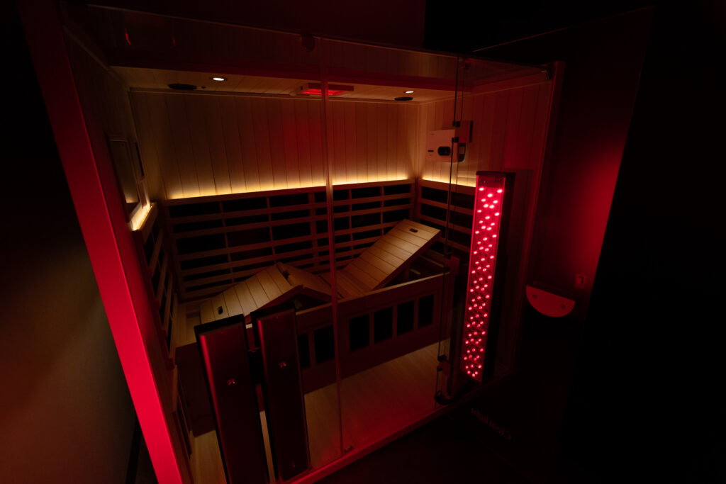 sauna with red light